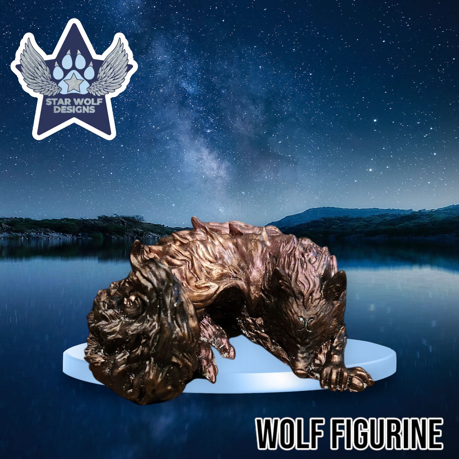 Sleeping Wolf Figurine