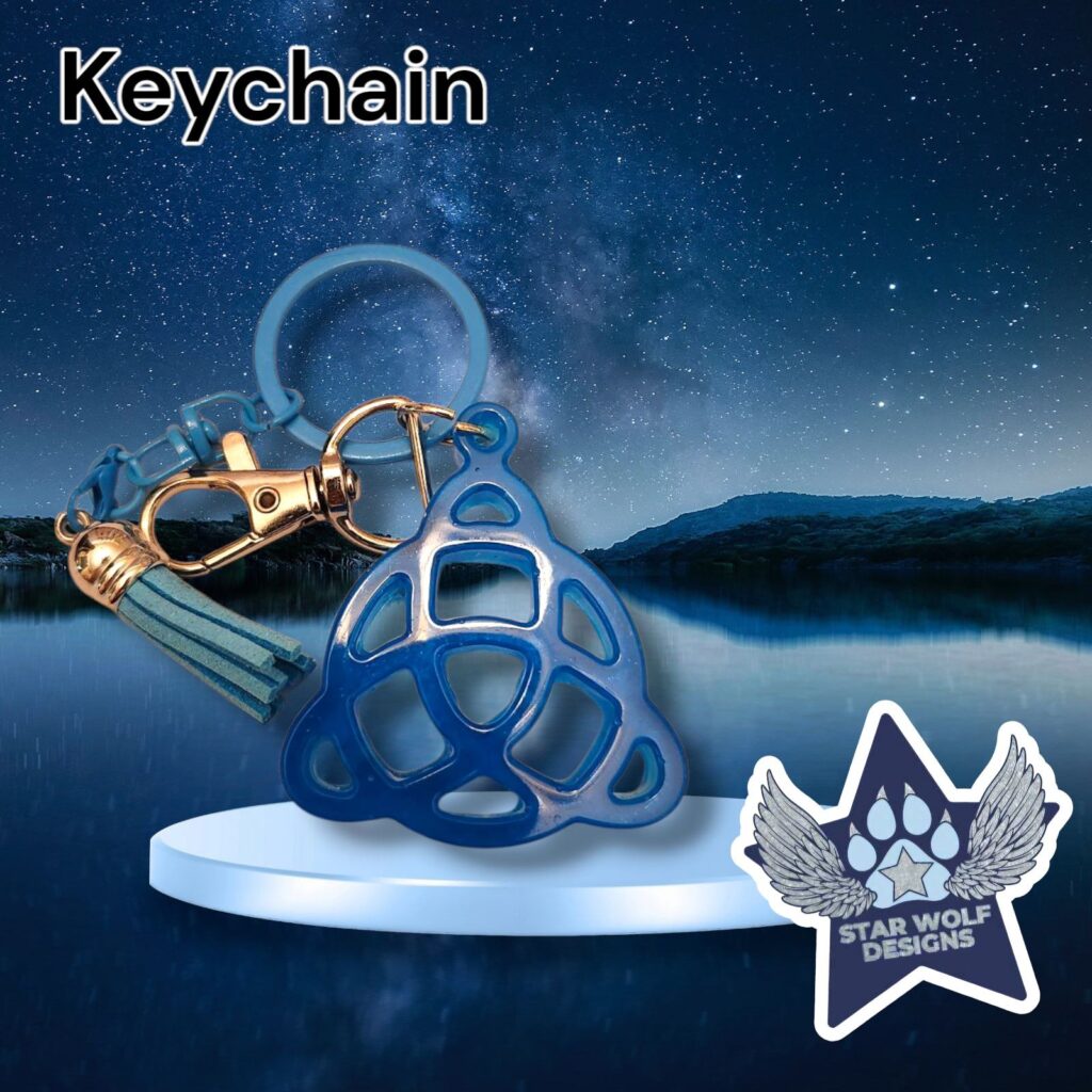 Blue Celtic knot keychain