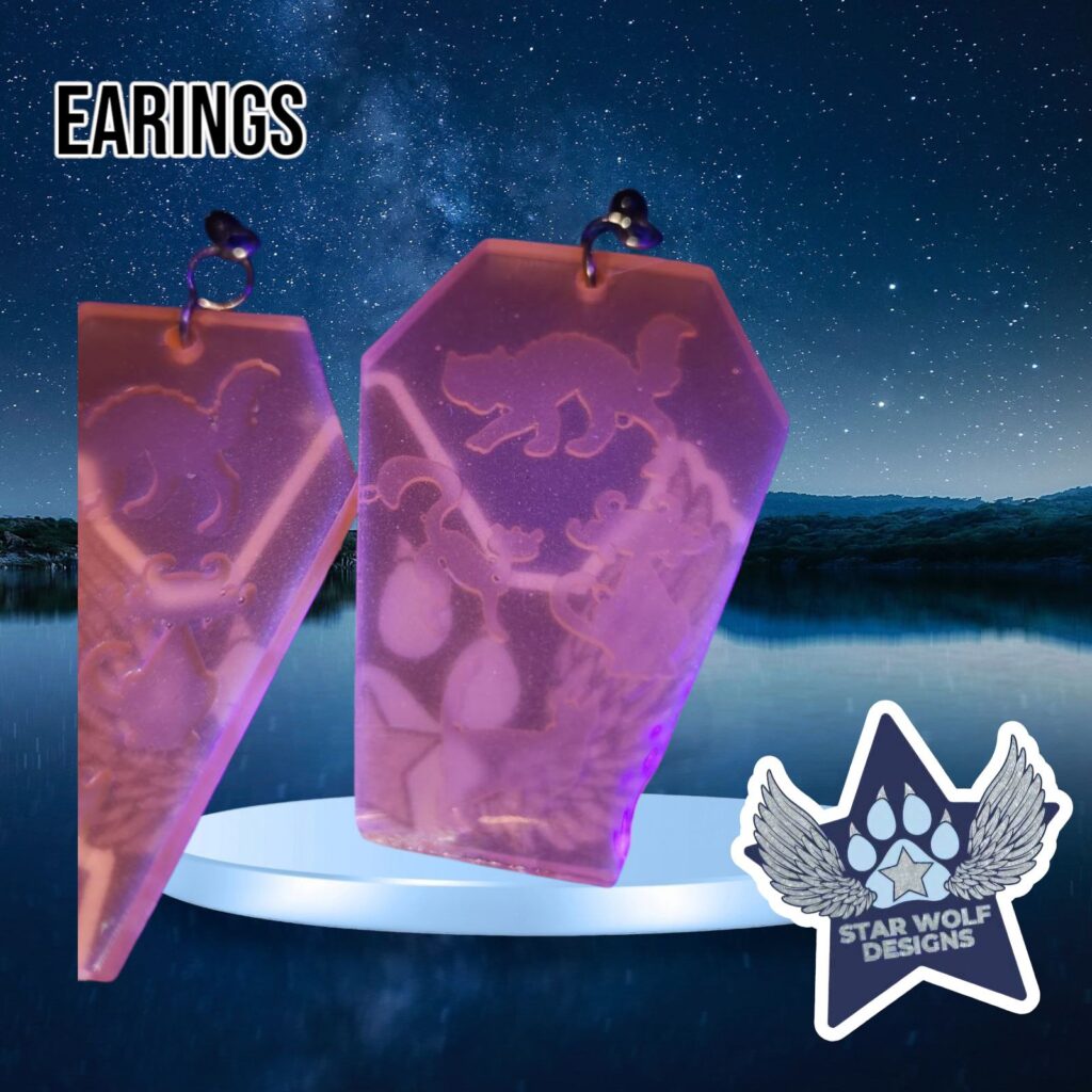 Pink resin earrings